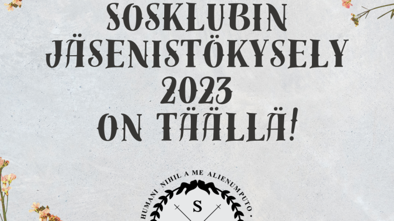 Sosklubin jäsenistökysely 2023 on täällä!